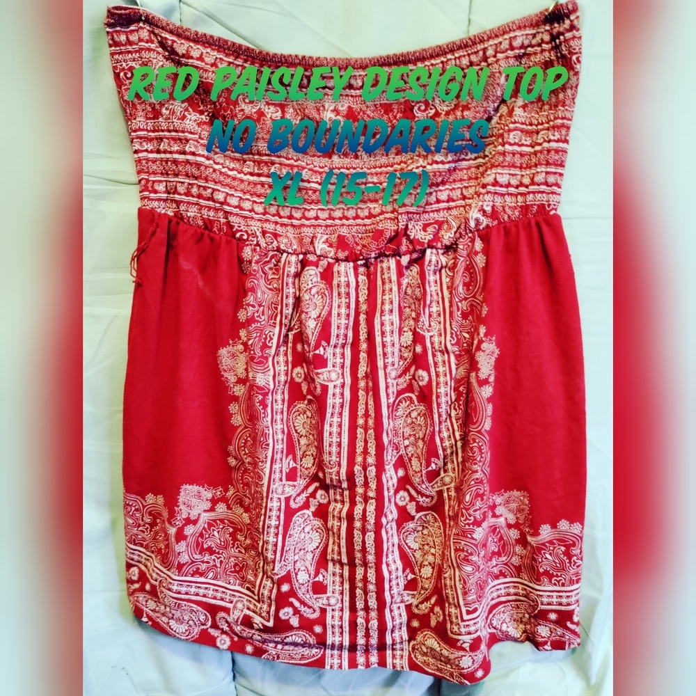 Red tube top blouse/ halter top